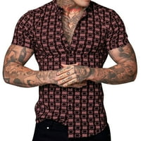 Košulje za muškarce Zgodan Slim Fit Business Trend Ličnost Fashion Print Kratko ruka majica