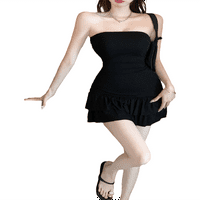 Eyicmarn ženska cijev vrhunska haljina, bez rukava bez rukava, rukav ruffle rub kratke bodycon haljina