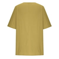 Gacuw posteljina za žene ljetne vrhove Bluze s kratkim rukavima Therel Fit pulover TEES T-košulje Suncokretorni