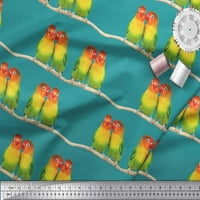 Soimoi viskoza šifon tkanina podružnica i šarene papagajne ptične tkanine otisci sa dvorištem širom