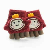 Toddler Mekani kabriolet Flip Top crtane rukavice Kids Baby Boys Girls Winter Warm Knit Mitten Bulk