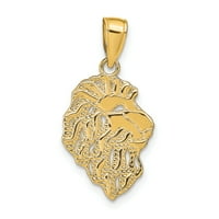 Carat u karatsu 10k žuti zlatni lav glava privjesak šarm sa 10k žutom zlatnom laganom konopskom ogrlicu