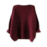 LAVAPORT Žene Ležerne prilike za preveliki pleteni džemper CREW izrez Lood vrhovi dugih rukava