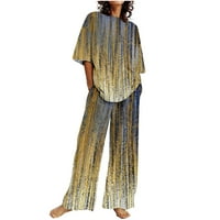 Ecqkame Ženska odjeća Set Clearence Žensko ljeto odijelo Modne kratke tiskane pantalone u boji Ležerno
