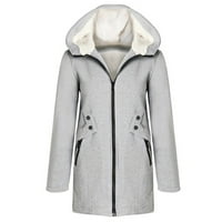 WHLBF zimski kaputi za žene plus veličine, ženska jesen i zimski novi veliki kaput čvrsti boja plišani