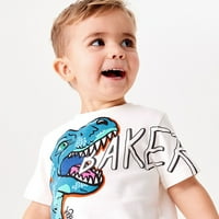 Toddler Boys kratki rukav Crtani rukav Dinosaur tiskani majica vrhovi kratke hlače djeca odjeća dječja