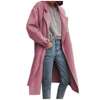 Lastsoso Fashion Women Revel Solid Withbreaker jakna kaput dvostruko grudi