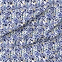 Tkanina od kašike - iris cvijeće ljubičaste modne kuće otisnuta na minky tkaninu masnoću - šivaće podloge