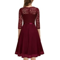 Drindf Ljetne haljine za žene Elegantni čipkani rukav maturalni haljina Trendy V izrez Tunika Boho haljina