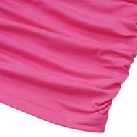 Ženska maxi haljina od pune boje O-izrez dugih rukava sa rukom casual mrežica izdubljena na pletenim