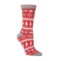 FESFESFES Clearence ženske čarape Slatki božićni vintage tisak Deblje čarape Duge čarape Zimske tople