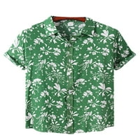 Niuer muns majica rever-majica Down majica casual ljetne majice Bluza kratkih rukava zelena- 2xl