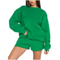 Giligiliso Ženski pulover sa okruglim vratom Duks dugih rukava Losovi ženski povremeni kratke hlače