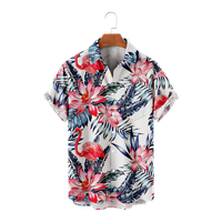 Flamingo i cvijeće Havajska majica za muškarce dječake 3D crtani dječji majica za mušku bluzu na plaži,