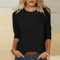 Kukoosong majice za žene za žene plus veličine, ženske modne čvrste labave bluze s dugim rukavima The