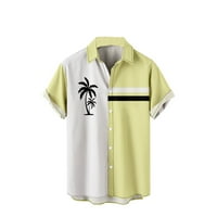 Idoravan muški vrhovi čišćenje ljeta, ljetni modni modni modni havajske majice kratkih rukava