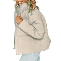 Ženski kaputi Zima jeseni tople kapuljače pune boje patentni zatvarač zatvarač zgušnjava gornju odjeću