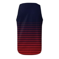Hanas Fashion Muški vrhovi Muški povremeni modni ljetni tiskani okrugli vrat Sportski prsluk za rukavac TOP bluza Crveni XXXL