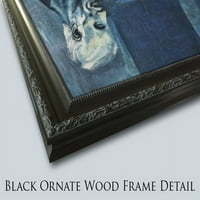 Odilon Redon matted crnarna ukrašena uokvirena umjetnička štampa 'Bouquet'