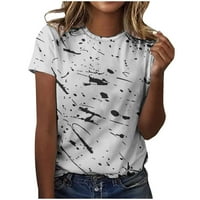 Olyvenn ženski trendi tunika Basic Tees T-majice Sačuvaj velike patchwork grafičke vrhove Crew izrez