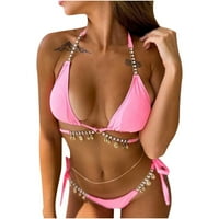 Ženski bikini kupaći kostimi ljetni modni odjeća za djevojčice Čvrsto boje od plaže za plažu od straha