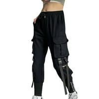 Woxinda Hlače hlače Džepovi pantalone Moda Ležerna sa višestrukim punk hop ženske jogger hlače casual