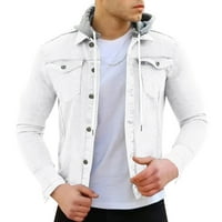 Muška zimska jakna s kapuljačom Proljeće i jesenska modna slobodno vrijeme Solid Cork Buckle Revel Slim