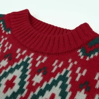 Ženski božićni džemperi Smiješni pulover pleteni pleteni prstiji xmas džemper Jumper okrugli vrat Božićni