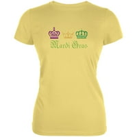 Mardi Gras Crowns Yellow Juniors Meka majica - velika