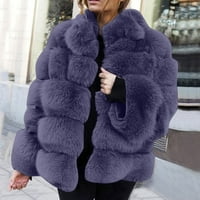 Augper Women Plus size Zimska topla labav sv ovratnik za plišane jakne