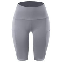 SHPWFBE biciklističke kratke hlače za ženske džepove za obuku Žene visokog joge trčanje trbuh trbuh