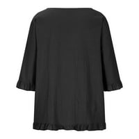 Posteljine za žene, ženske majice ruhove rukavice s kratkim rukavima, bluza okrugli vrat ruffles casual