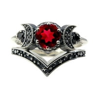 Bacc pribor Moon nakita pokloni za žene Crveni ametist mjesečev prsten za djevojke prstenove rings crvena