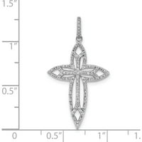 14k bijelo zlato 1 4ct. Diamond Fancy Cross Privezak proizveden u Indiji PM5118-025-WA