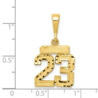 Finest zlato 14k žuto zlato mali brušeni dijamantni broj izrezanog šarma