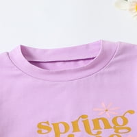 Bagilaanoe Toddler Baby Girls T-majice Pismo Ispis kratkih rukava 3T 4T 5T Dječji ljetni casual vrhovi