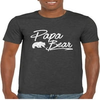 Texas Tes, mama medvjeda papa medvjeda majica, tata medvjeda, tata medvjed - siva muška majica