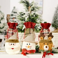Početna Božićni stol dekor sa vinskim bocama s snjegovinom - Xmas Ornament torbica
