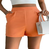 Ženske kratke hlače Ležerne prilike u obliku visokog struka sagoreli narančaste s