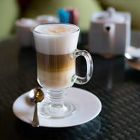 Tradicionalna irska kafe staklena kafe šalice kafe pijedestalski dizajn oz. Set debelih zidnih staklenih