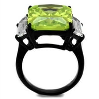 Luxe nakit dizajnira ženski prsten za angažman od nehrđajućeg čelika sa jabukom zelenim CZ i čistom