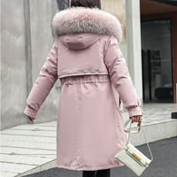 Keusn Ženska casual gumba V Ret Hoodies prevelizirani pulover Duks s kapuljačom s džepovima Pink XXL