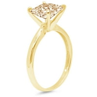 0,5ct princeza rez žuta moissine 18k žuta zlatna godišnjica Angažovane prstene veličine 7