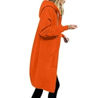 Ženske duge dukseve sa patentnim zatvaračem, ženske pune zupčasti zvecki se jakne u obliku kaputa sa