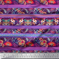 Soimoi Moss Georgette tkanina, pruga i paisley dekor tkanine Široko dvorište