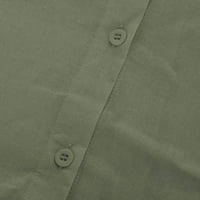 Haljine za žensko čišćenje Žene Čvrsto labavi dvostruki džep, dugih rukava od punog pamučna i posteljina
