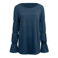Njshnmn Womens V izrez dugih rukava majica Basic TEE majica Bluza Tunike za žene