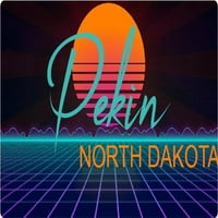 Pekin North Dakota Vinil Decal Stiker Retro Neon Dizajn