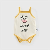 Rovga Bodiysuit za dječake kravlje uzorak beba puzava odjeću za bebe ljeto Novo bez rukava za bebe odjeću