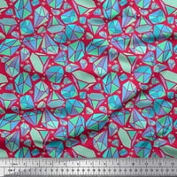 Soimoi ružičasti pamučni dres tkanine Snowflakes & Diamond Geometrijski tiskani tkaninski dvorište